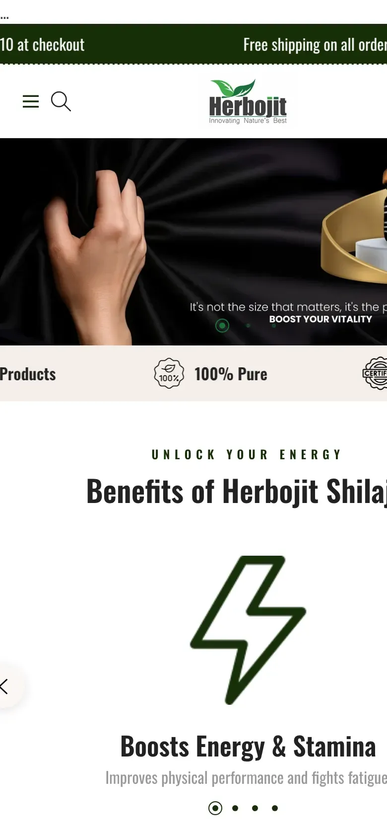 Herbojit — the storefront on a phone