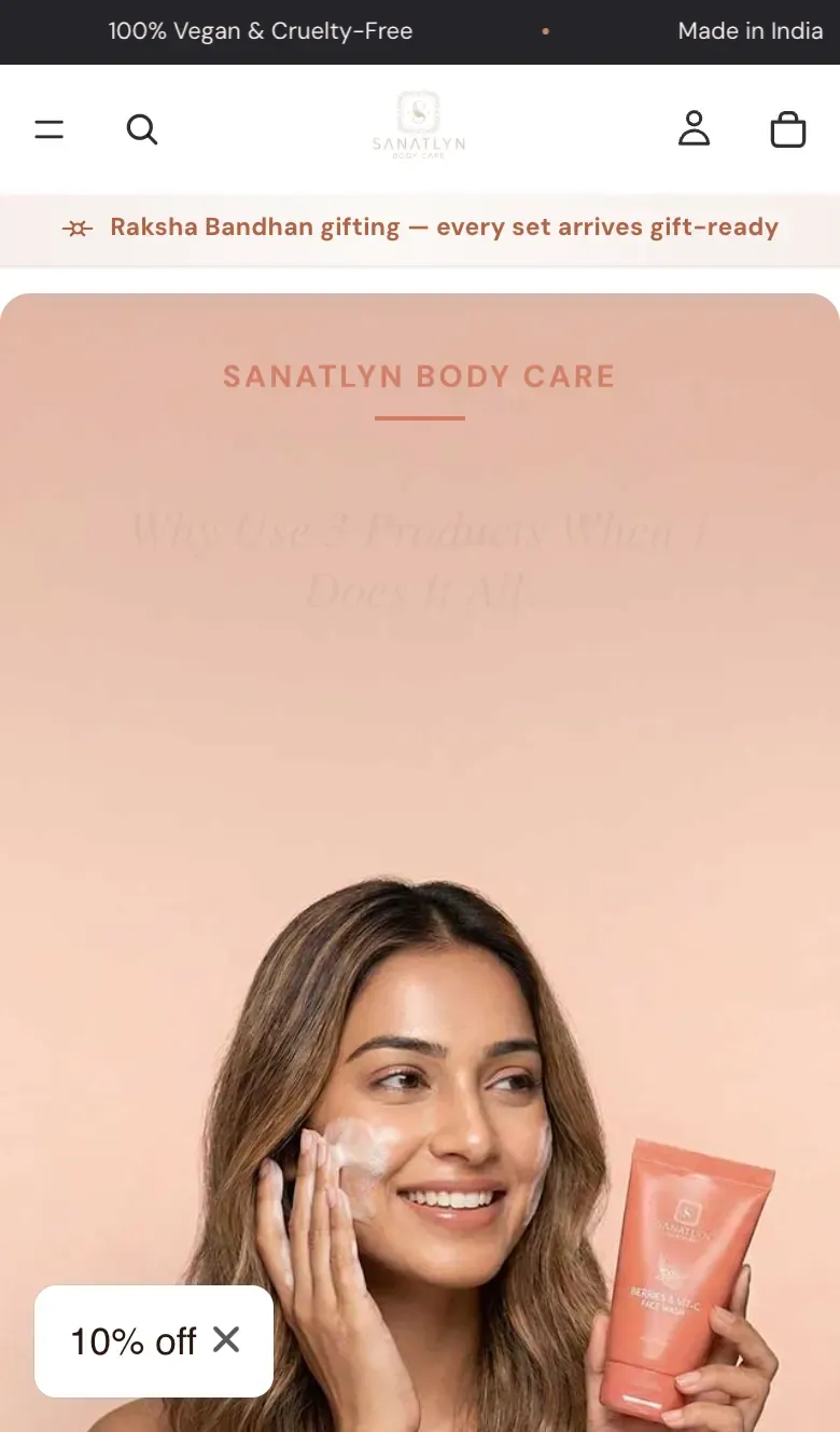 Sanatlyn Body Care — the storefront on a phone
